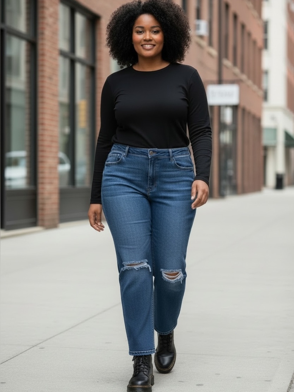 ASOS Curve Women’s Sz US 20 Tapered Stretch Jeans Medium Wash NWT High Rise